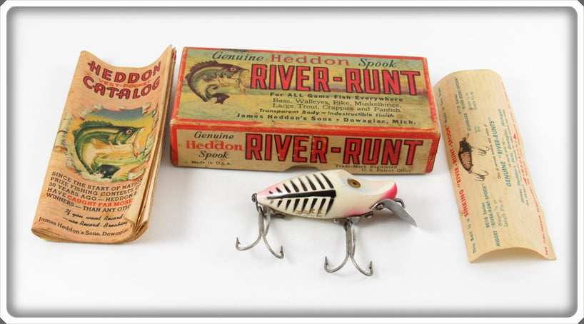 Heddon Pearl & Black Shore Minnow Midget River Runt In Box 9010XBP