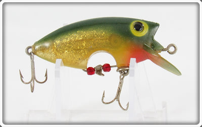 Vintage Poe's Anchovy Green Gold Loco-Motion Lure