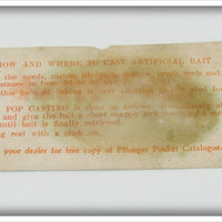 Pflueger Silver Sparks Green Back Salt Water Special Live Wire Empty Box 7903