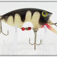 Vintage Poe's White Black Striped Loco-Motion Lure 
