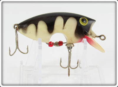 Vintage Poe's White Black Striped Loco-Motion Lure 