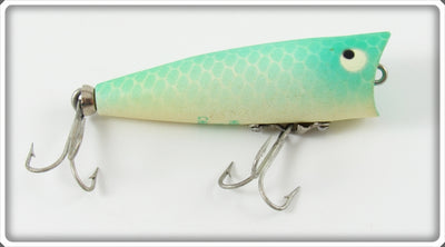 Vintage Heddon Glo Green Alewife Tiny Chugger Lure 335 DG 