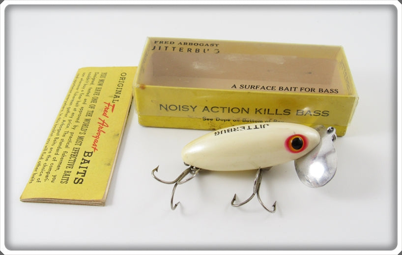 Vintage Fred Arbogast Pearl Jitterbug Lure In Box 656 PL