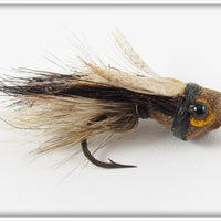 Vintage Heddon Brown Fuzzi Bug Fly Rod Lure 74B