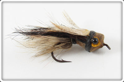 Vintage Heddon Brown Fuzzi Bug Fly Rod Lure 74B