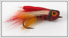 Vintage Heddon Red Fuzzi Bug Fly Rod Lure 75R 