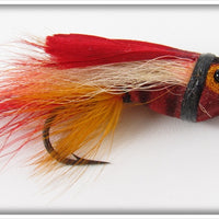 Vintage Heddon Red Fuzzi Bug Fly Rod Lure 75R 