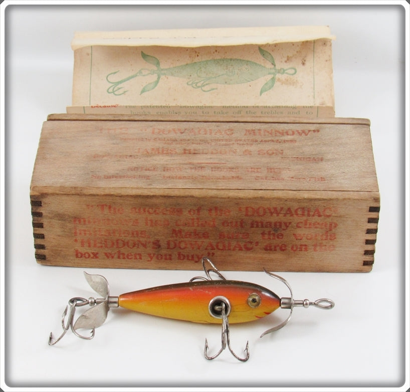 Heddon Rainbow 100 Dowagiac Minnow Lure In Wood Box With Paperwork