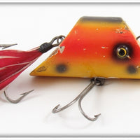 Vintage Lauby Orange, Yellow & Black Chunk Bait Lure