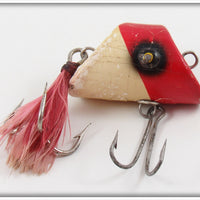 Vintage Lauby Red & White Chunk Bait Lure