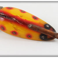 Lauby Yellow With Red & Black Spots Weedless Wonder Spoon Lure