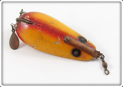 Lauby Yellow With Red Stripe Weedless Wonder Spoon Lure 