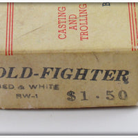 Beaver Bait Company Red & White Old Fighter In Box