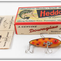 Vintage Heddon Spotted Orange Baby Dowagiac Lure In Box 20SO