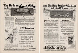 1923 Heddon Gamefisher & Stanley Weedless Ad Pair