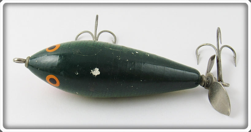 Ancien Leurre Bomber Deep Runner 506 – Vintage 1953, Blanc à Côtes Noires, Pêche En Eau Douce
