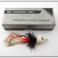 Ed Cumings White Feathered Casting Minnow In Box