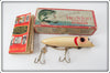 Vintage Heddon White Red Gill King Basser Lure In Box 8552M 