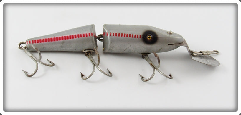 Vintage Creek Chub Silver Red Stripes Jointed Pikie Lure 2600 Special