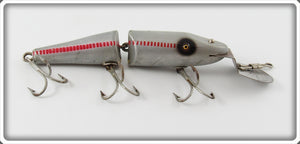 Vintage Creek Chub Silver Red Stripes Jointed Pikie Lure 2600 Special