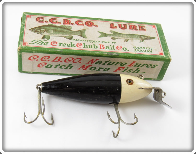 Vintage Creek Chub Black White Head Wiggler Lure In Box 111 