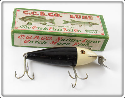 Vintage Creek Chub Black White Head Wiggler Lure In Box 111 