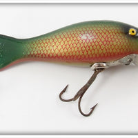 Vintage Paw Paw Green & Red Scale Caster Lure 