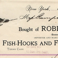 1899 Robert Ogilvy Fish Hooks & Fishing Tackle Invoice