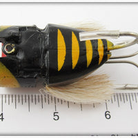 Bossard Baits Yellow & Black Bass Bug With Card