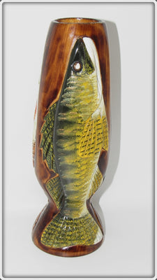 Carl Christiansen Walleye, Musky & Pike Carved Vase