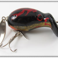Vintage Bud Stewart Black & Red Crippled Mouse Lure