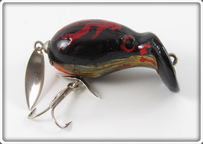 Vintage Bud Stewart Black & Red Crippled Mouse Lure