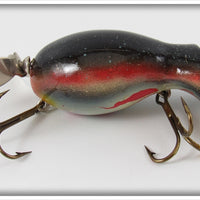 Vintage Bud Stewart Black & Red Crippled Mouse Lure
