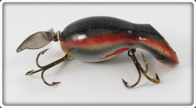 Vintage Bud Stewart Black & Red Crippled Mouse Lure