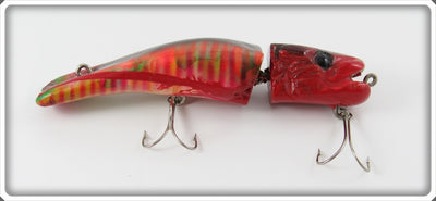 Vintage Bud Stewart Red Jointed Open Mouth Minnow Lure 