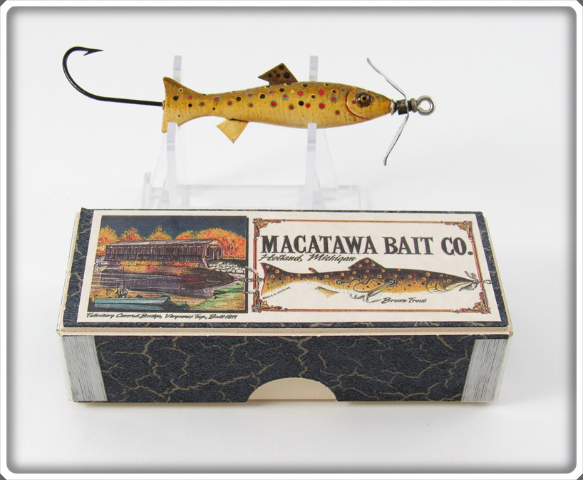 Macatawa Bait Co Brown Trout Minnow Lure In Box 