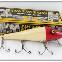 Vintage Paw Paw Red Head White Old Chub Lure In Box 4004