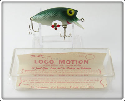 Vintage Poe's Green Shad Loco-Motion Lure In Box