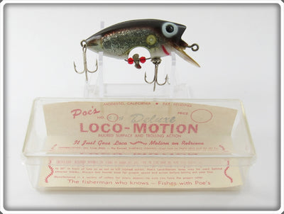 Vintage Poe's Anchovy Silver Loco-Motion Lure In Box 