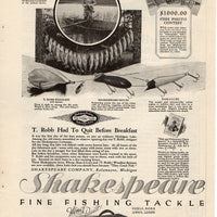 1924 Shakespeare Fine Fishing Tackle Ad