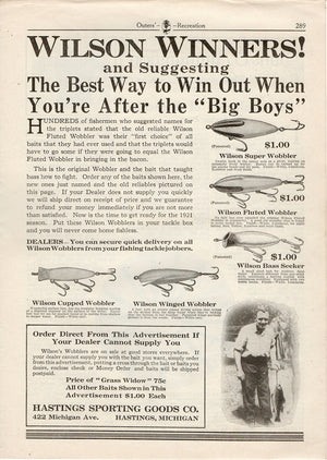 1921 Hastings Wilson Wobbler Ad