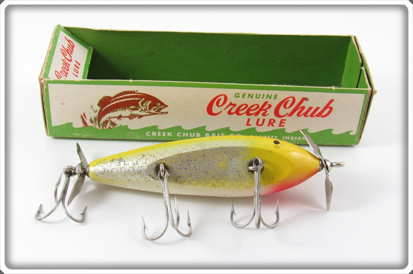 Vintage Creek Chub Yellow Flash Injured Minnow In Box 1537
