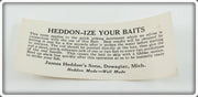 Vintage Heddon-Ize Your Baits Box Insert 