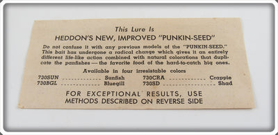Vintage Heddon's New Improved Punkin-Seed Box Insert 