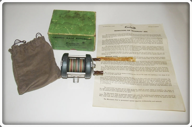 cycloid micromatic fishing reel Vintage Cycloid Corp Level Winding Micromatic Reel In Box For Sale