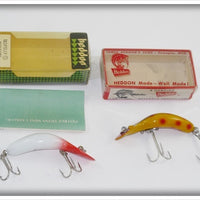 Heddon Spotted Orange Tadpolly Spook and Red & White Tadpolly DD In Correct Boxes