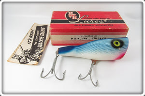 Vintage P&K Blue Scale Salt Water Walkie Talkie Lure In Box 62 B