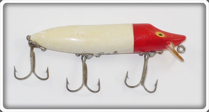 Vintage Heddon Red & White Plastic Lip Vamp Spook Lure For Sale