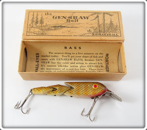 Vintage Gen-Shaw Bait Co Perch Three Section Lure In Box