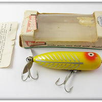Vintage Heddon Yellow Shore Magnum Torpedo Lure In Box 362 XRY